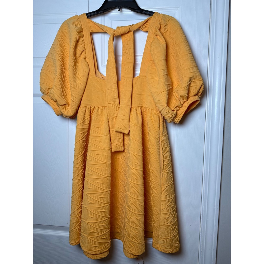 Free People Carrot Ginger Violet Mini Dress Puff Sleeves - Picture 9 of 12